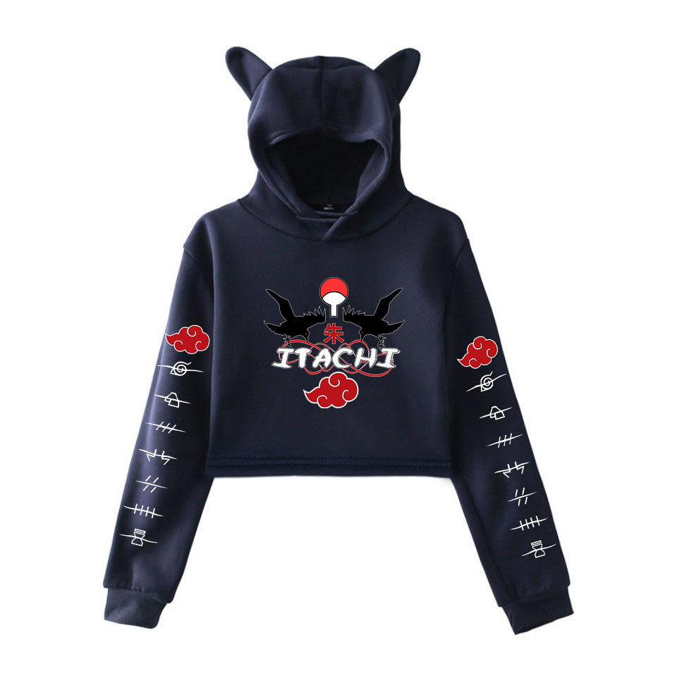 MichaelWare Anime Womens Naruto Dew Navel Casual Cropped Hoodies MichaelWare Anime Womens Naruto Dew Navel Casual Cropped Hoodies